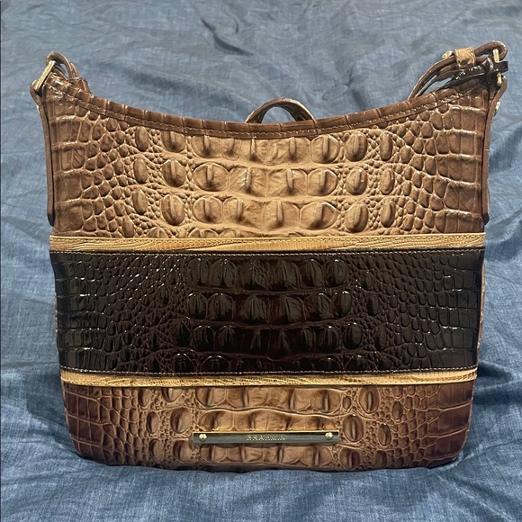 Brahmin Handbags - Brahmin Two-Tone Crocodile Embossed Shoulder Bag